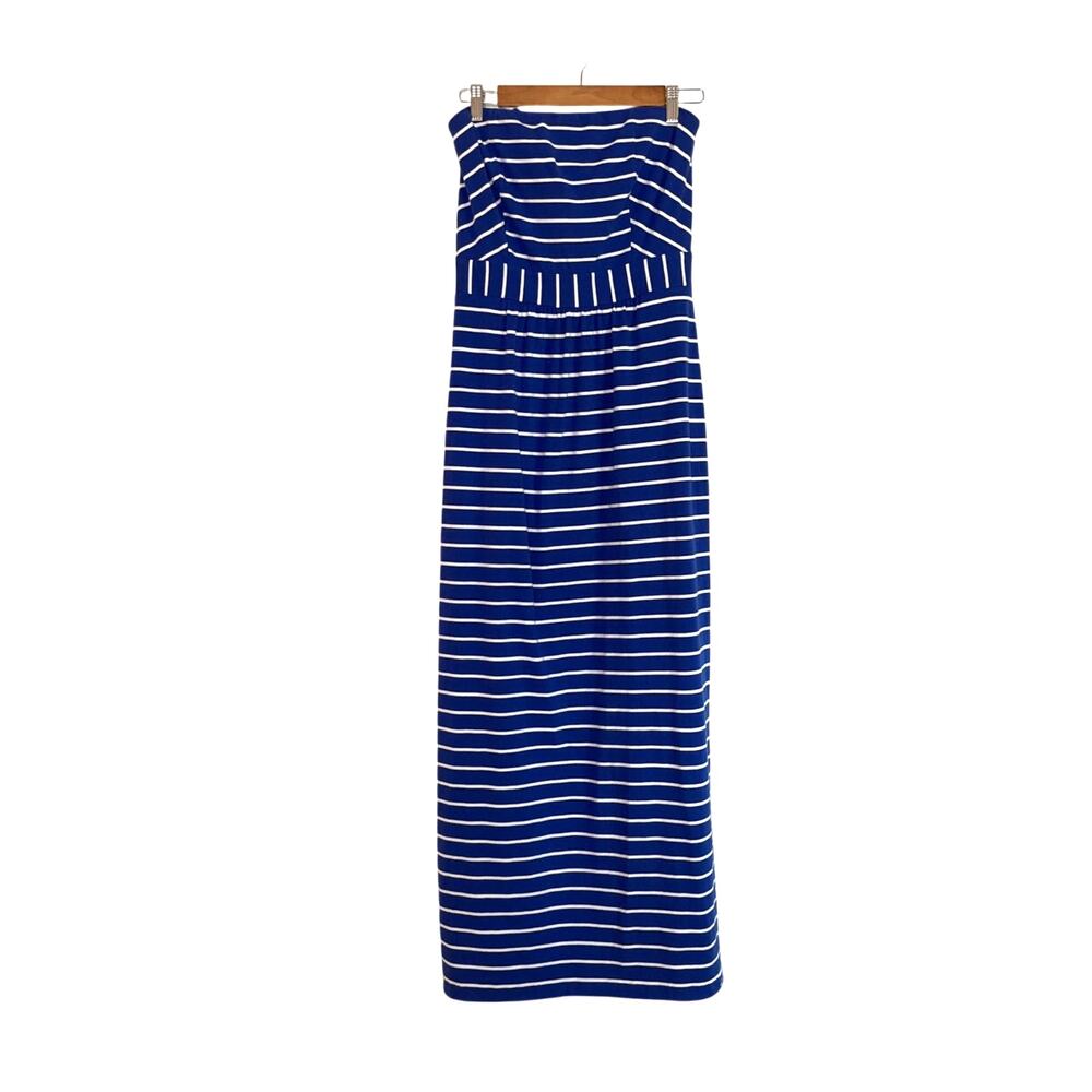 Vineyard Vines Womens Blue White Striped Strapless Maxi Dress Sz XS Resort Beach